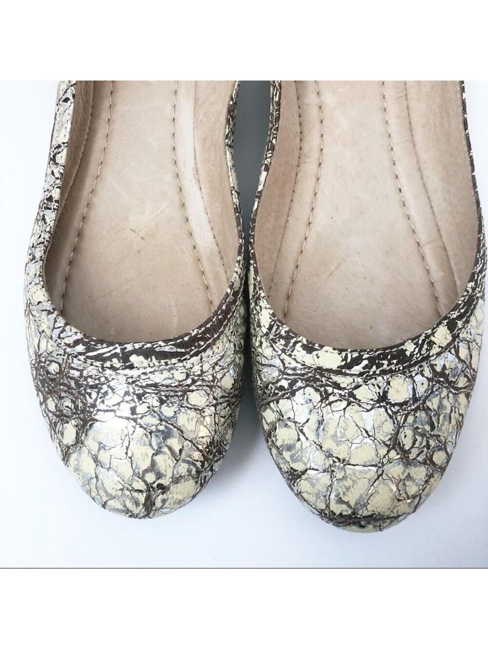 Frye Carson crackle metallic ballet flat